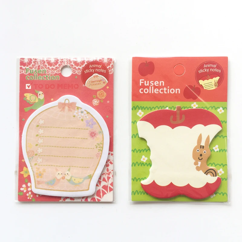 

3X Cute Cartoon Forest Animals Memo Pads Stuedent Stationery Sticky Notes Stickers School Office Supply Planner Notepads