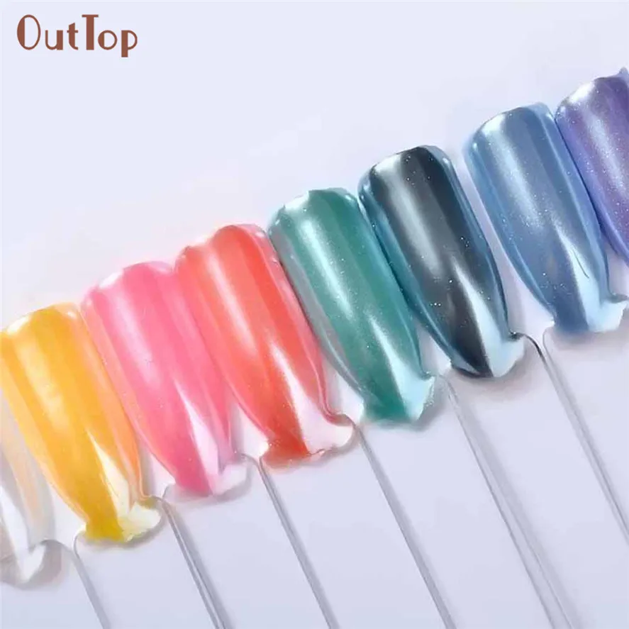 Новый бренд OutTop порошок для ногтей неоновый зеркальный блестящий эффект