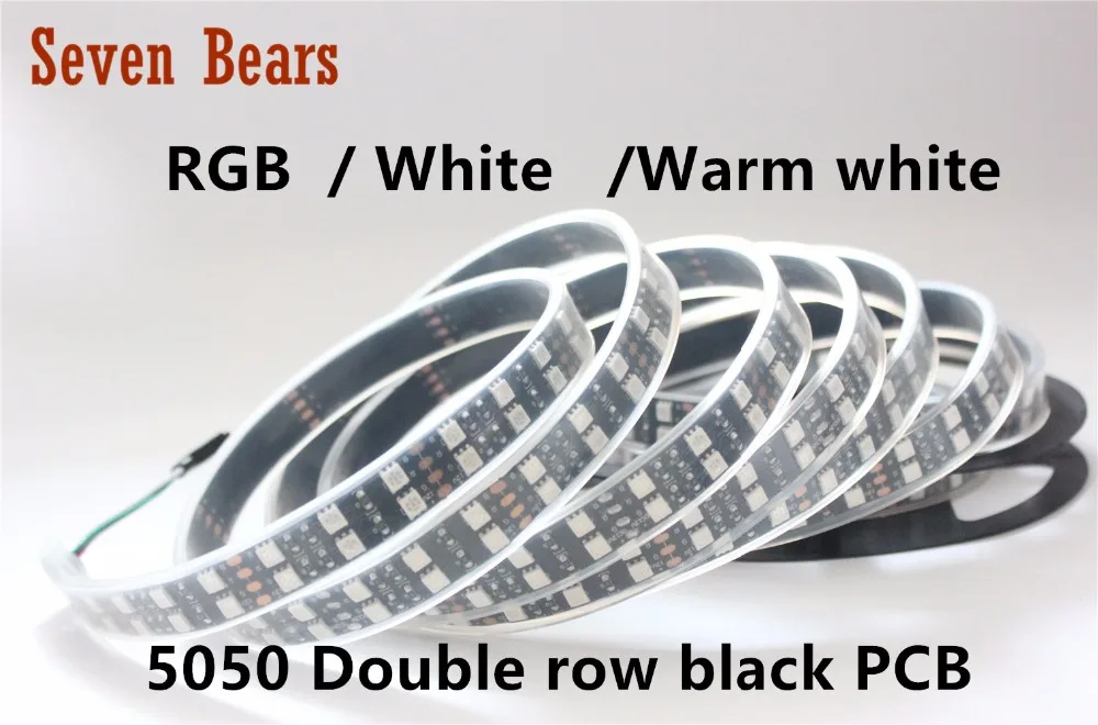 Новая Черная Светодиодная лента PCB RGB 5050 двухрядная черная печатная плата
