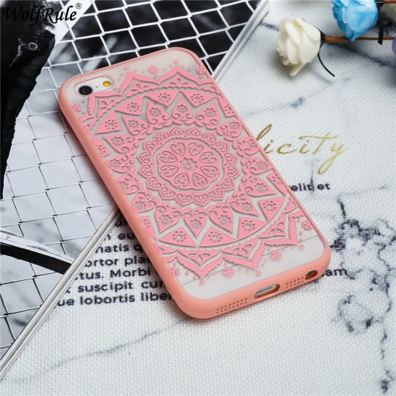 Embossed Lace Case For Iphone 5S Cover Hard PC Clear Relief Retro Flower Fundas Apple iphone 5 5s Capa |