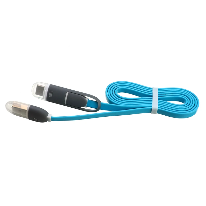 2 в 1 USB кабель для iPhone samsung Xiaomi мульти Быстрая зарядка микро USB кабель 2 в 1 мобильный телефон usb type C кабель