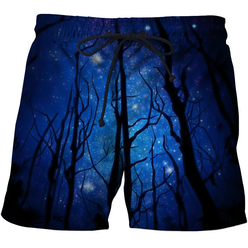 Dreamy Forest Printed Beach Shorts 3d Masculino Homme Men Short Plage Quick Swimwear Summer Board DropShip ZOOTOPBEAR | Мужская одежда