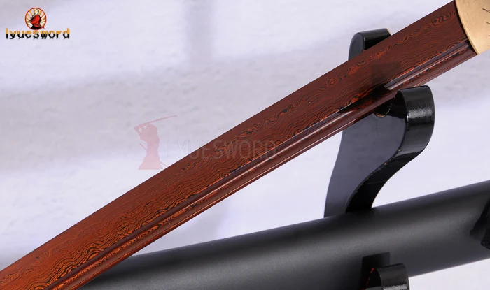 LYUESWORD полный Танг красный складной стальной японский меч катана даская масская