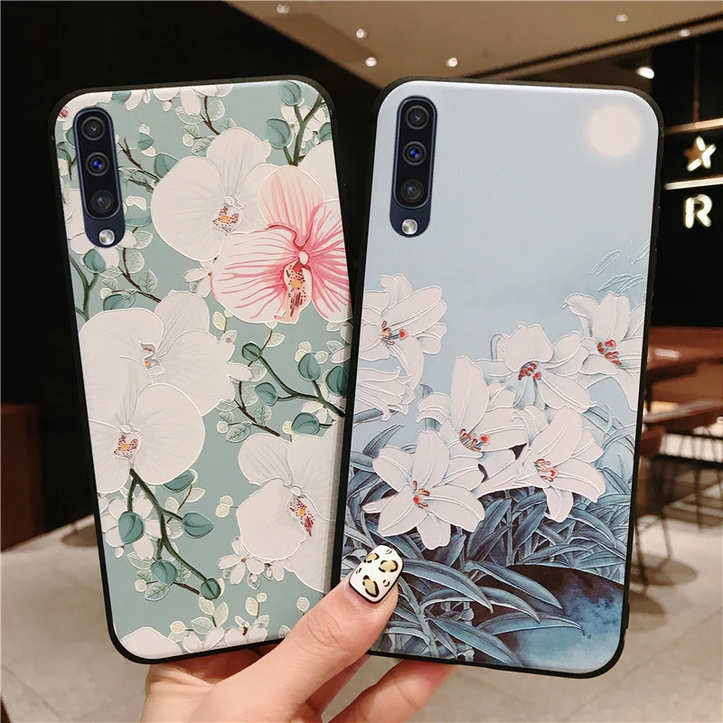 Чехол для Samsung Galaxy A50 A505F 3D цветы розы силиконовый чехол для Samsung Galaxy A30 чехол A40 A70 Note 10 S10e S10 Plus