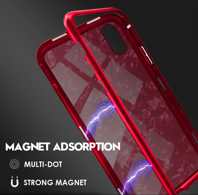 Марджей чехол для iPhone 7 8 плюс X Mangetic адсорбции блестящий в виде ракушки