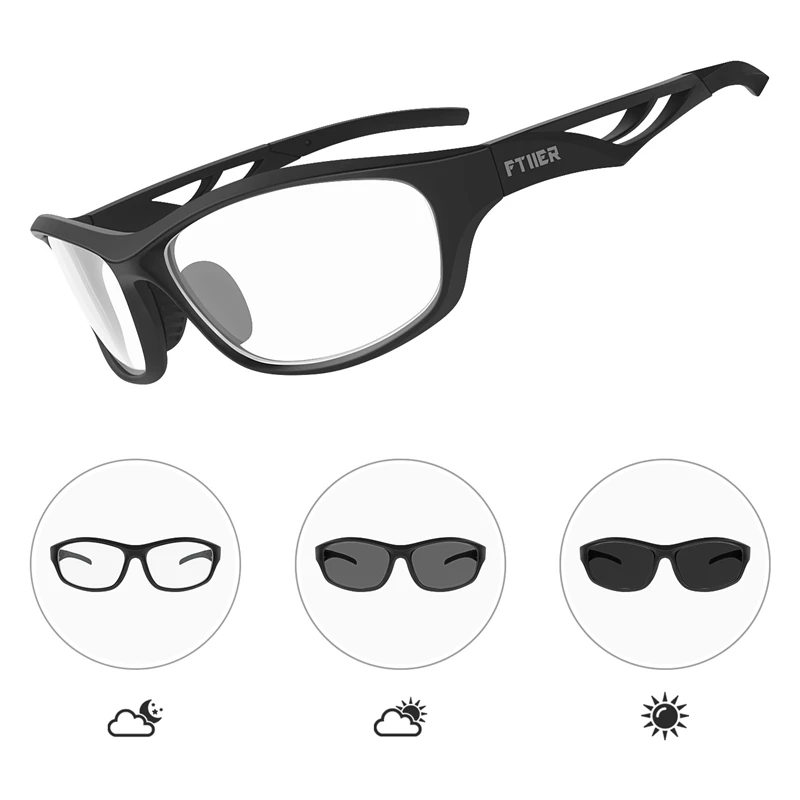 Photochromic Black Ftiier фотохромные солнцезащитные очки поляризационные спортивные велосипедные очки для мужчин и женщин велосипед Бег Туризм Кемпинг очки для рыбалки - Цвет: Photochromic Black