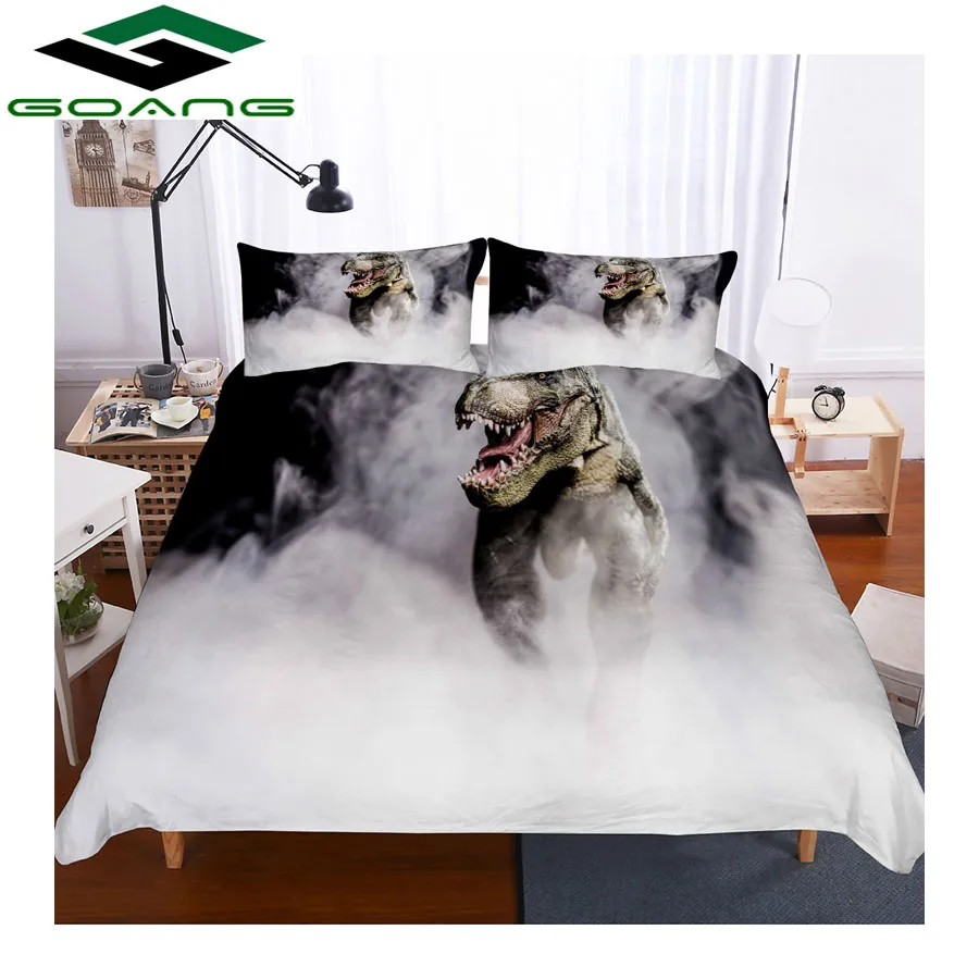 Розовый GOANG full size bedding sets luxury home textiles 3d Digital printing mini dinosaur 3pcs boys bedding set microfiber - Цвет: Розовый