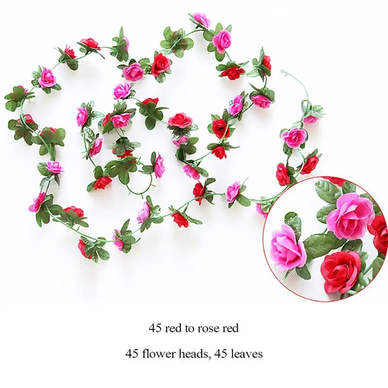 1pcs Artificial Flowers Rose Vine Rattan Hanging Garland Fake String Home Party Wedding Garden Decoration Y828 | Дом и сад