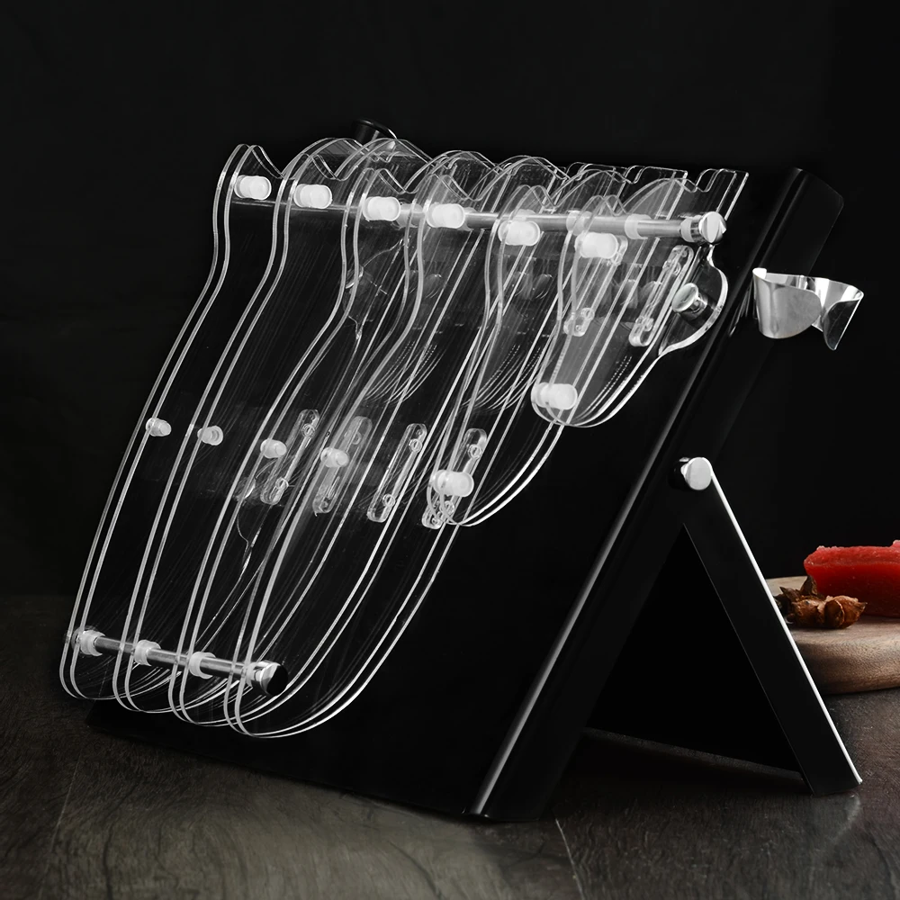 Цин Черный Подставка для кухонных ножей Дамаска Ножи акрил кухонный нож Стенд