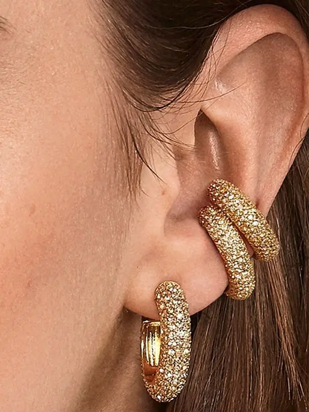 LUNA CHIAO модные ювелирные изделия Bijoux для женщин Pave Кристалл ювелирное мини ухо манжеты серьги-кольца из металла