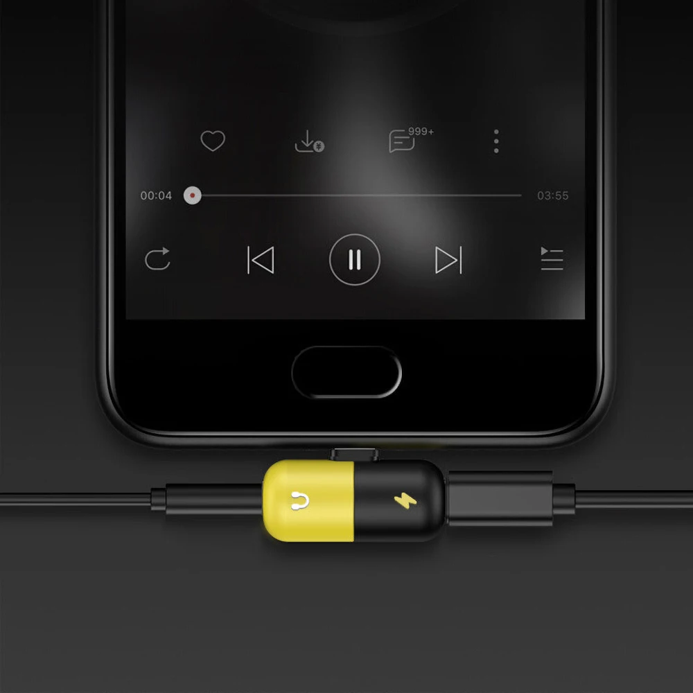 Новинка симпатичный адаптер для наушников USB Type-C с разъемом 3 5 мм зарядное