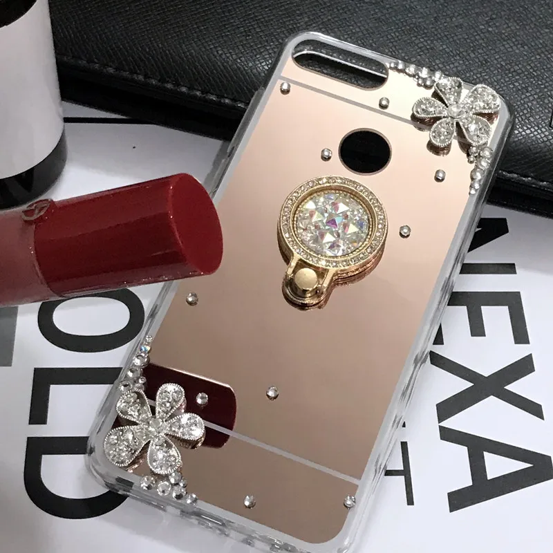 Зеркало Bling держатель чехол для huawei P20 Lite Honor 7C 7A Pro Y5 Y9 Y7 Y6 Prime Honor 8X 8A 20 10 i 9 Lite P Smart Z