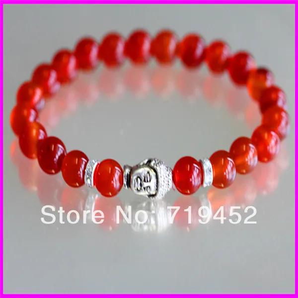 Оптовая продажа для мужчин с бусинами и буддой браслет топ черный оникс Красный