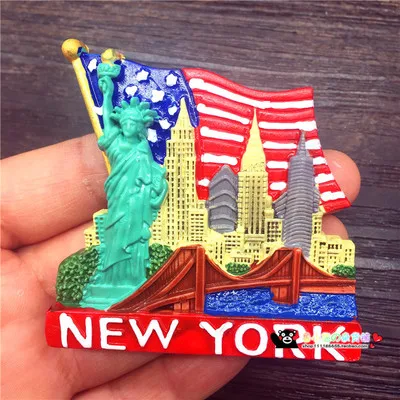 BABELEMI 3D Resin Handmade Statue Of Liberty New York Fridge Refrigerator Magnet Stickers Tourist Souvenirs Home Decoration|magnet sticker|tourist