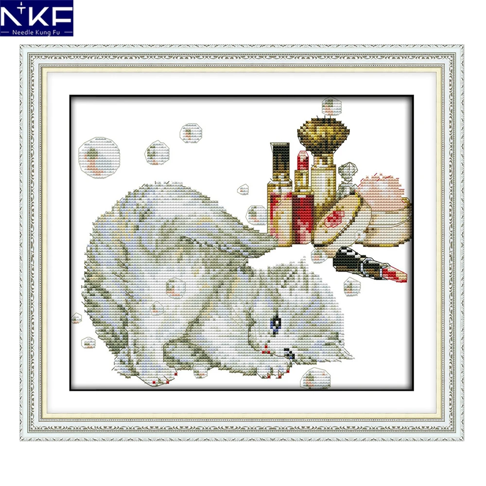 

NKF Love Beautiful Kittens Chinese Cross-Stitching Counted or Stamped 11CT 14CT Cross Crafts Cross Stitch Set for Home Decor
