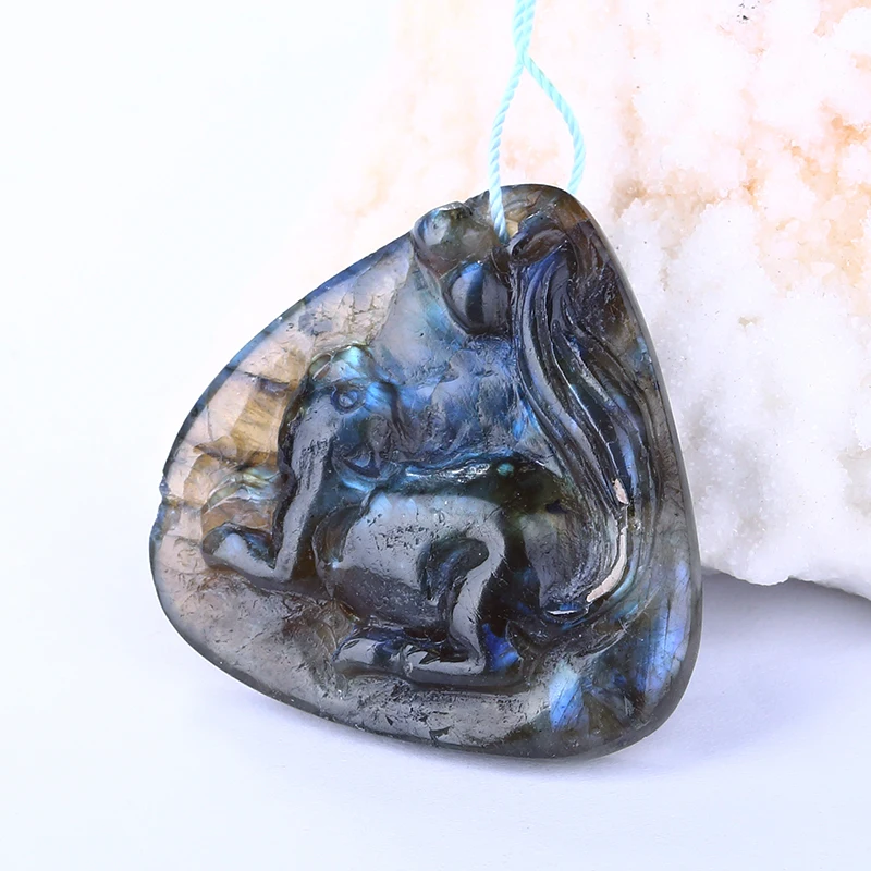 Резные белка Подвеска бусина из Лабрадорита бижутерия полудрагоценных камней