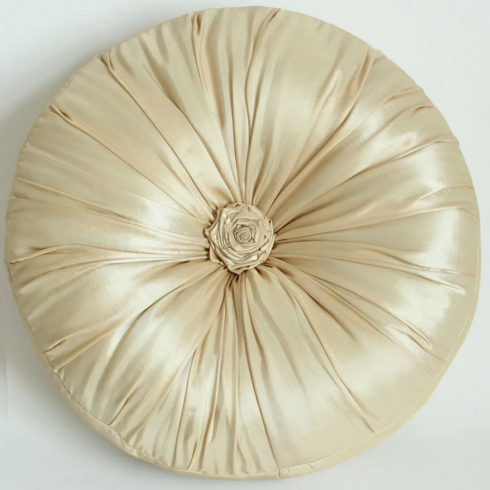Elegant polyester faux silk round cushion decorate with insert seat | Дом и сад