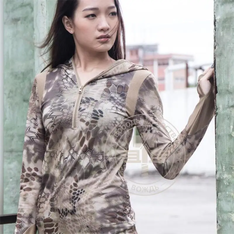 

спорт фуфайка Тифон Kryptek камуфляж Для женщин толстовка с капюшоном военных целом камуфляж быстросохнущая джунгли Тактический Мультикам То...