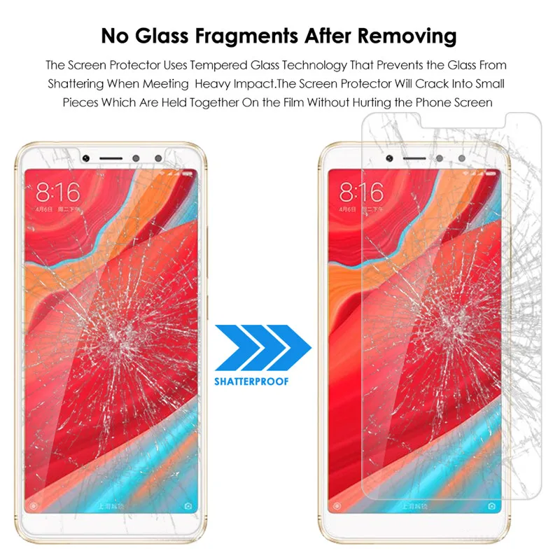 (2 шт) телефон Экран протектор для Xiaomi Redmi S3 закаленное Стекло 9 H ультра-тонкой