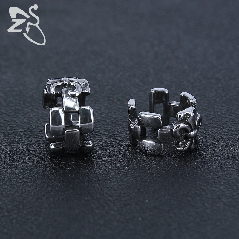ZS, серьги из нержавеющей стали, панк, Череп, каффы, серьги для мужчин и женщин, готический стиль, клипсы, рок, байкер, каффы для ушей, хряща, серьги