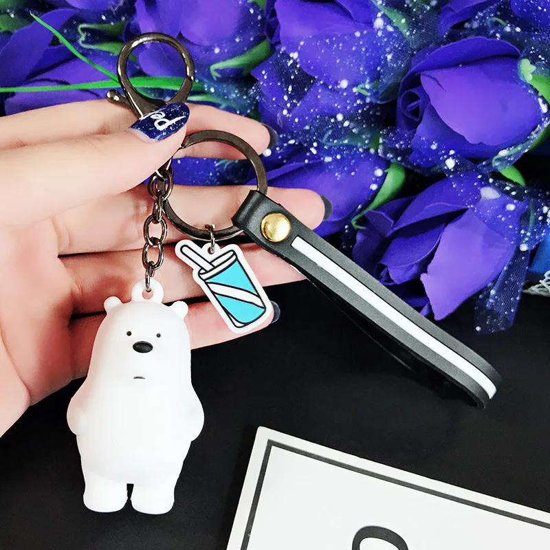 

The bear silicone car accessories Lovely lady handbag bear key chain pendant