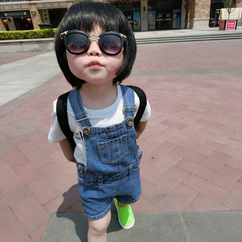 Детский комбинезон для маленьких девочек и мальчиков летние джинсовые шорты
