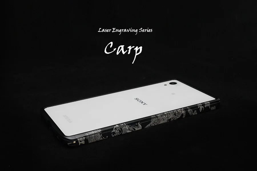 DEVILCASE для SONY XPERIA Z5 DEVILCASE Алюминиевый металлический бампер рамка E6603 E6633 E6653 E6683 Z5 5,2 дюймов Fundas Coque - Цвет: laser carp