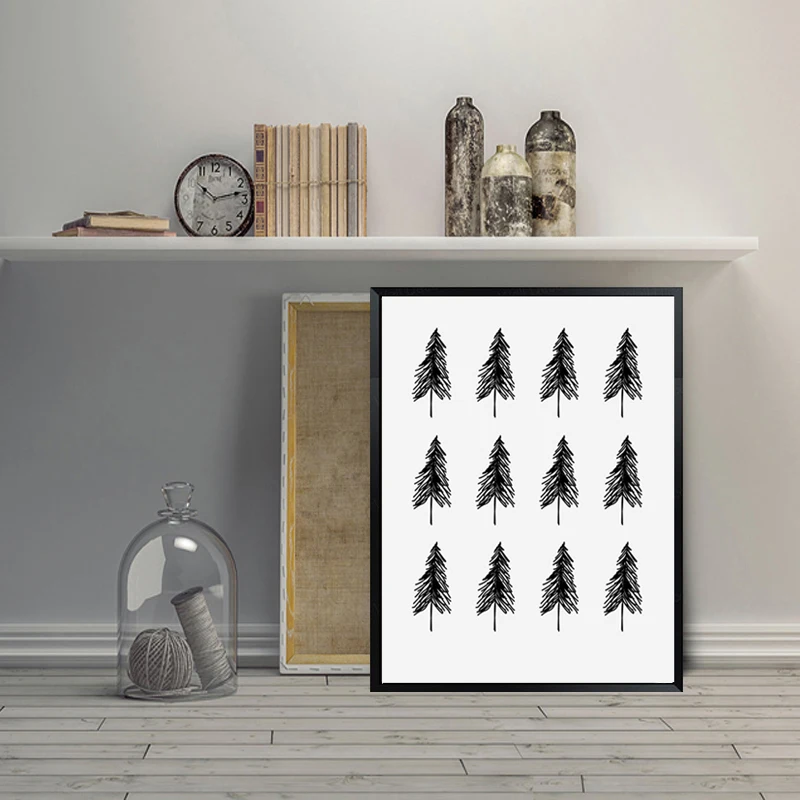 Скандинавские деревья Скандинавское минималистичное искусство датские узор