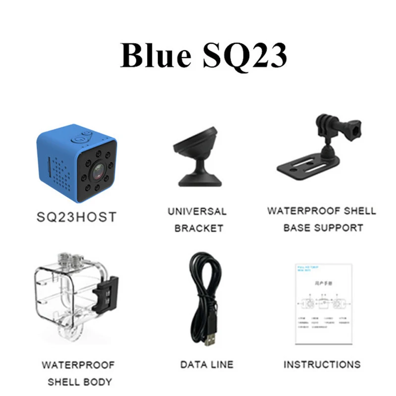 Blue SQ23 SQ 23 IP WiFi онлайн маленькая секретная микро мини камера видео HD wi fi Wi-Fi видеокамера видеорегистратор ночного видения с датчиком движения портативная слежения регистратор мини миниатюрная микровидеокамера - Цвет: Blue