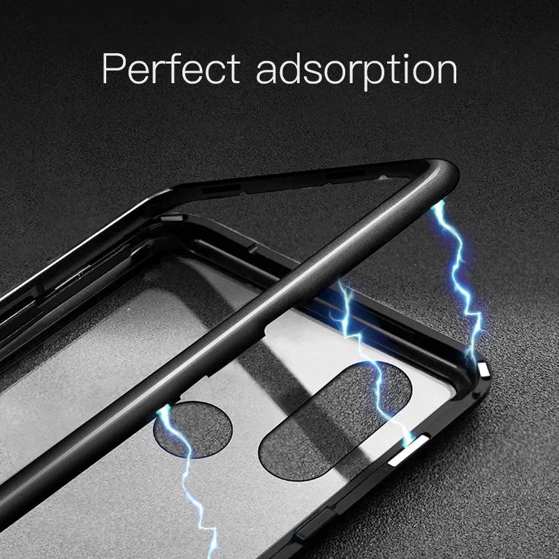 Чехол для Xiaomi 8 Mi8 прозрачная задняя крышка из закаленного стекла с магнитной