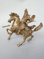 chinas pure brass guan gong knife wielding riding horse statue