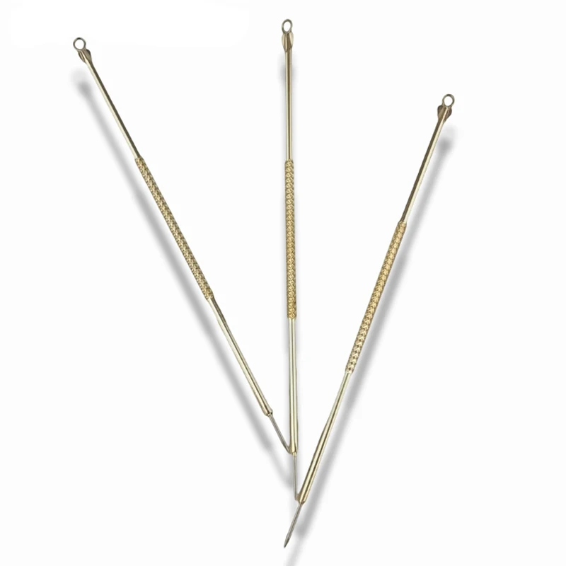 2pcs Blackhead Remover Acne Pimple Blemish Extractor Tweezer Needle Stainless Steel 18k Gold Plated Needles Face Skin Care Tools | Красота и