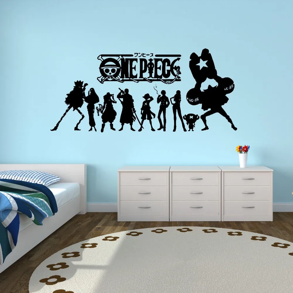 

New arrival One piece Japanese Anime Wall Decal Stickers Decor Stickers Vinyl Decal Cartoon Home Decor waterproof wallpapper