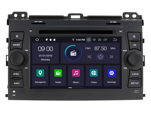 AVGOTOP автомобильный dvd-плеер для TOYOTA PRADO 120 Восьмиядерный Android 9,0 Автомобильный видеорегистратор с радио/wifi+ DSP+ DAB+ OBD навигация
