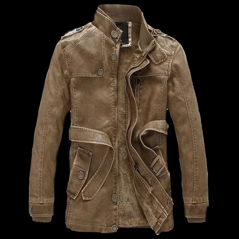 Men's Leather Jacket Jaqueta De Couro Masculina Mens Stand Collar Jackets Coats Brand Motorcycle Men | Мужская одежда