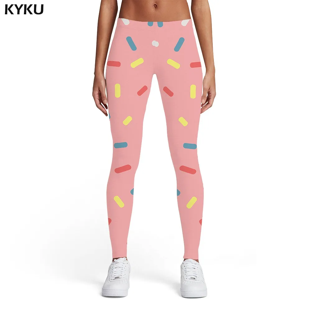 Ladies leggings10 Бренд KYKU, леггинсы с рисунком вишни, женские леггинсы с фруктами, эластичные белые брюки с рисунком, абстрактные спортивные женские леггинсы, штаны, джеггинсы - Цвет: Ladies leggings10