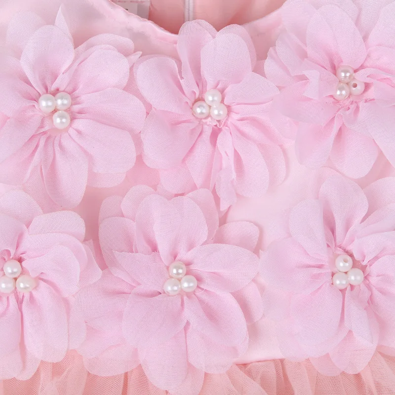 Элегантное платье принцессы без рукавов для девочек детское с цветами и