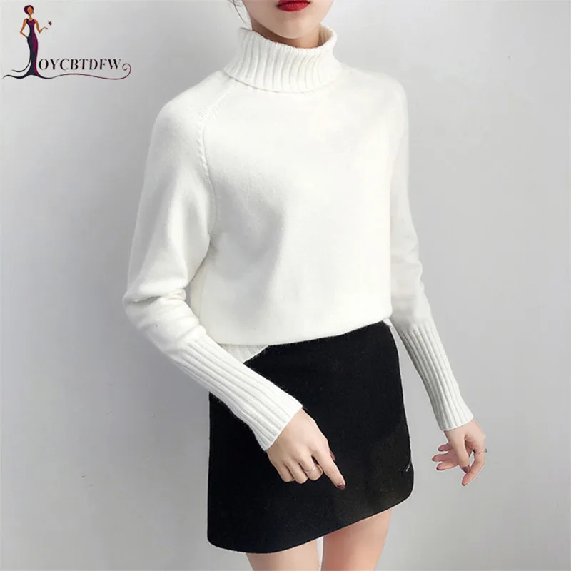 Autumn Women Sweater Winter New High Collar Pullover Knitted 2018 Female Long Sleeve Loose Ladies LDT667 | Женская одежда