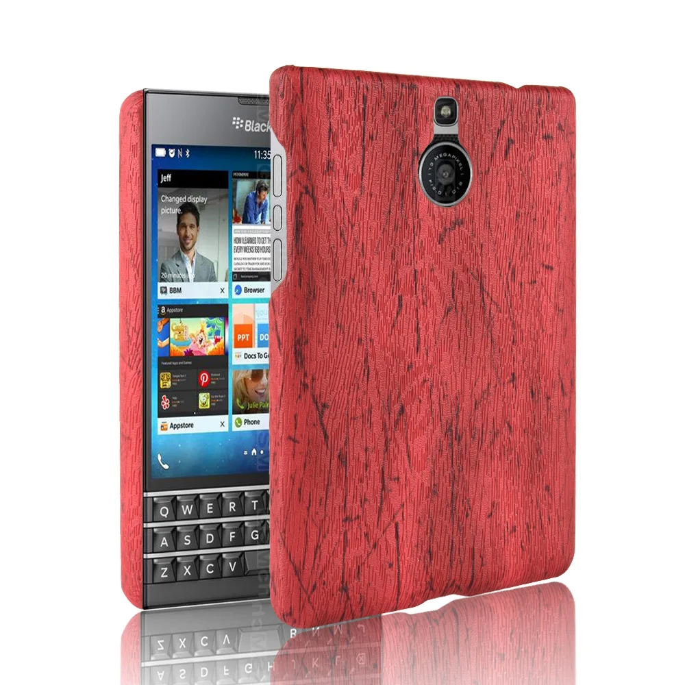 Роскошный винтажный кожаный чехол Woodern Skin для Blackberry Passport Edition серебристый жесткий