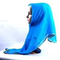 pleated muslim hijabs turban ethnic scarf chiffon plain wrap women square wrinkled head scarf exquisite pendant decor 120x120cm