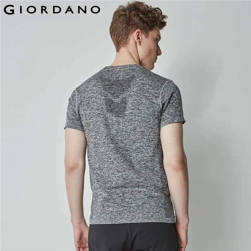 Футболка Giordano Мужская бесшовная с коротким рукавом и круглым вырезом|Мужские