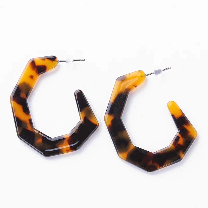 Новые трендовые Черепаховые серьги Brincos для женщин геометрические акриловые