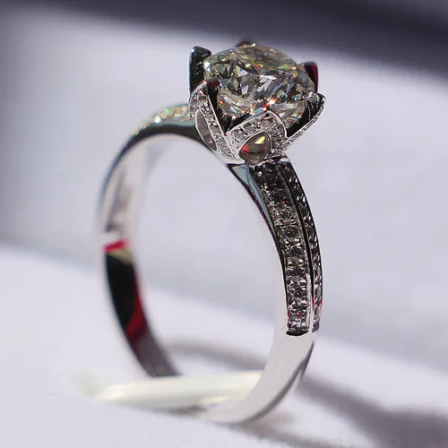 Подлинное кольцо лотоса из стерлингового серебра 925 пробы 2Ct 8 мм тестовое