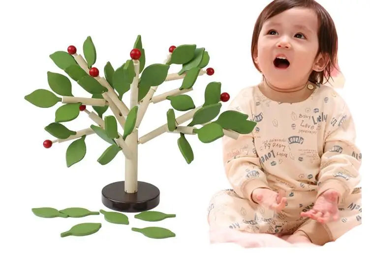 

WYNLZQ Wooden Children Toy Assembly Leaves Educational Toys Inserting Blocks Colorful Christmas Kindergarten Gifts Study School