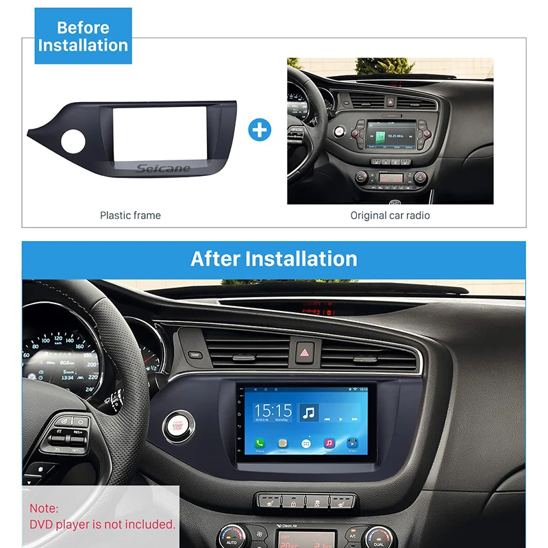 Автомобильный радиоприемник Seicane черный двойной Din для 2012 2013 2014 KIA CEED правая рука