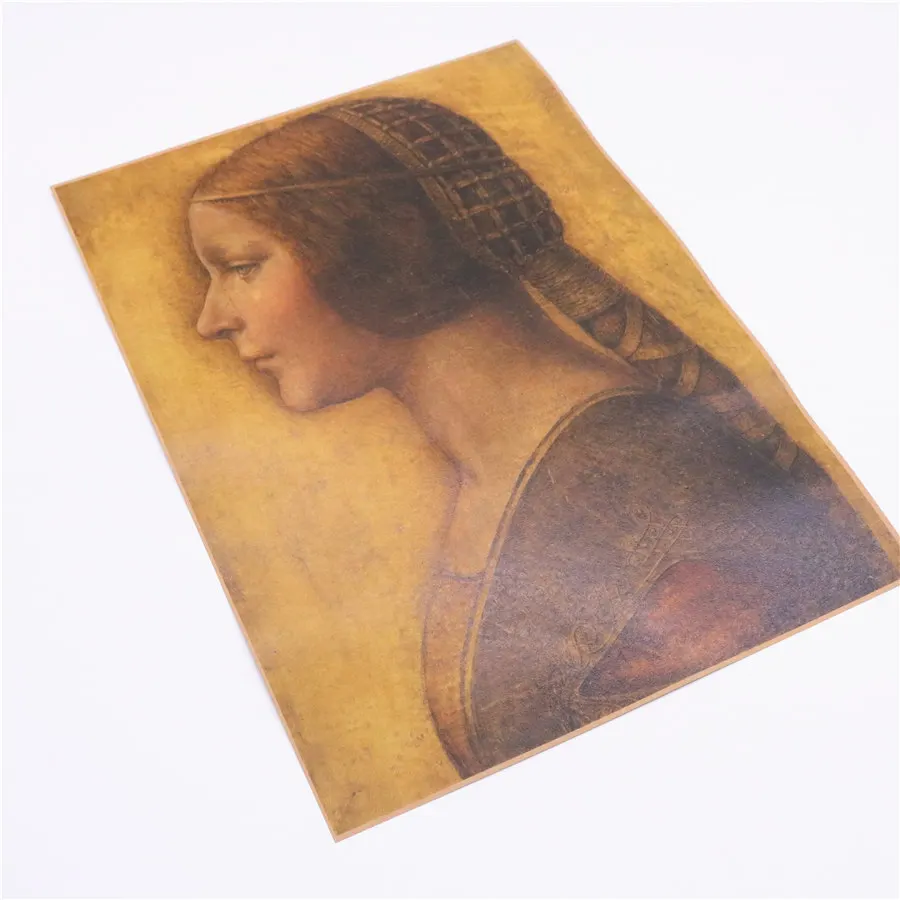 Leonardo Da Vinci винтажные картины маслом женщина плакат для дома декоративный Бар Кафе