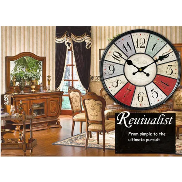 Деревянные часы для рукоделия большие настенные гостиной европейские садовые