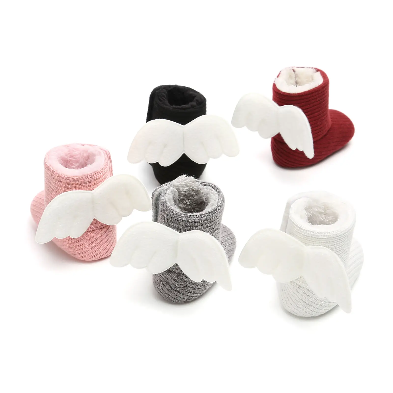 Зимние детские сапоги с ангелом Мягкие Детские ботиночки для новорожденных