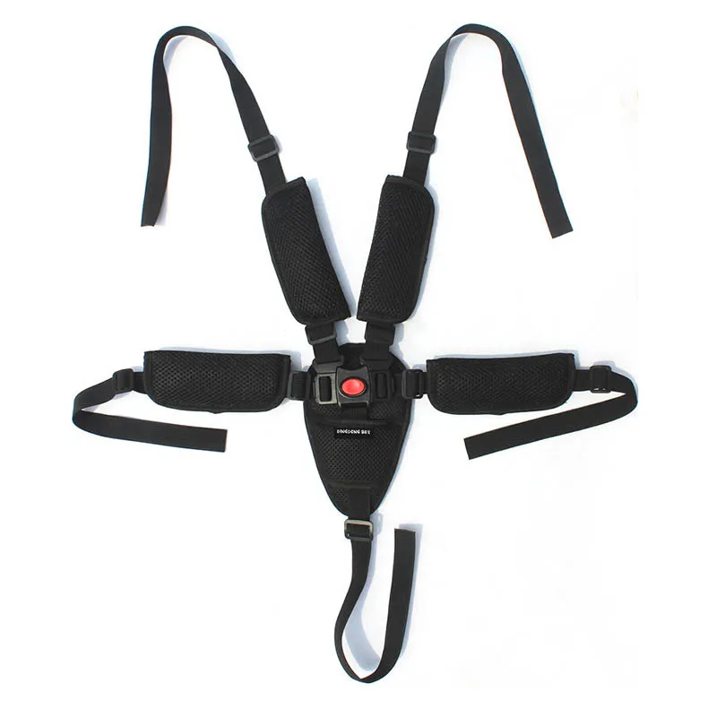 Stroller belt black Пятиточечный ремень безопасности аксессуары для коляски универсальное сиденье и ремень для стула промежность и плечо протектор yoyo yoya Plus Babyyoya - Цвет: Stroller belt black