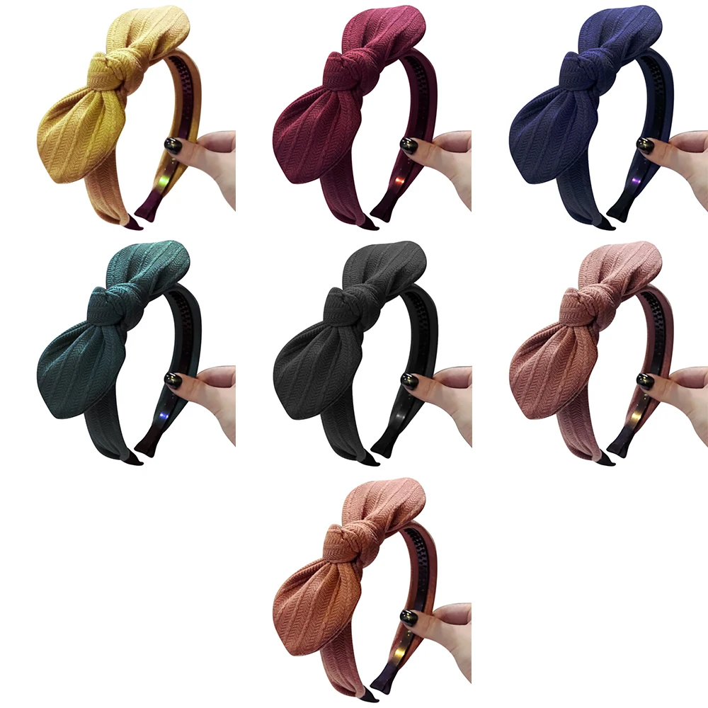 

Women Girls Sweet Bowknot Wide Hairband Solid Headband Fashion Hair Accessories